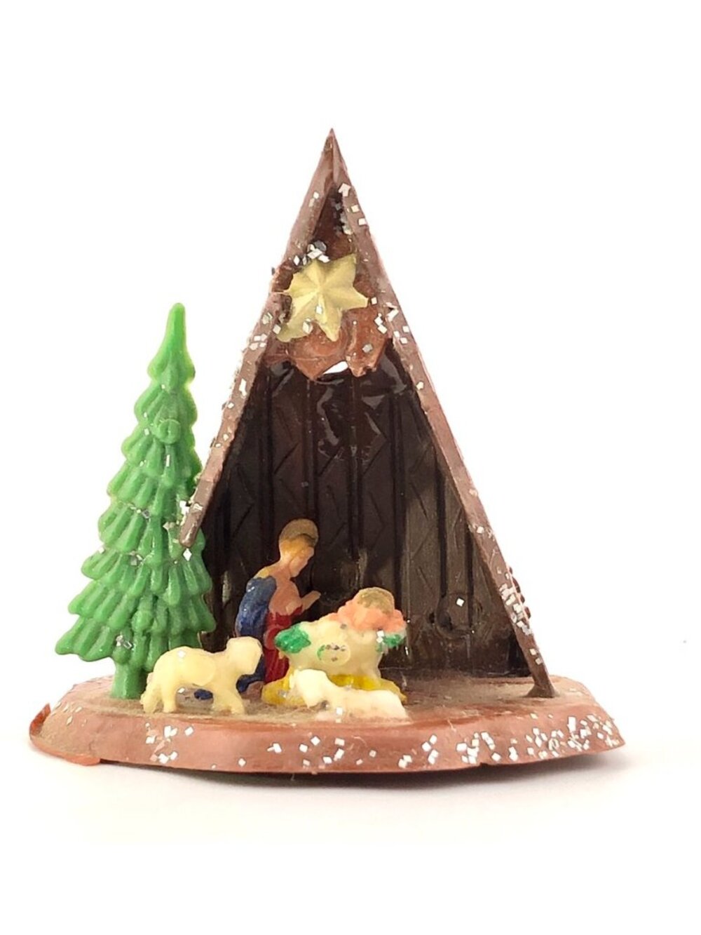 Vintage 60's Plastic Christmas Miniature Nativity Scene Hong Kong #103 Dollhouse